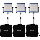 Dracast LED1000 Pro Daylight LED 3-Light Kit with V-Mount Battery Plates and Stands