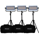 Dracast LED500 Pro Daylight LED 3-Light Kit with V-Mount Battery Plates and Stands