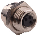 Norcomp 855-003-203R004 Sensor Connector M Series M8 Receptacle 3 Contacts Solder Socket Straight Panel Mount