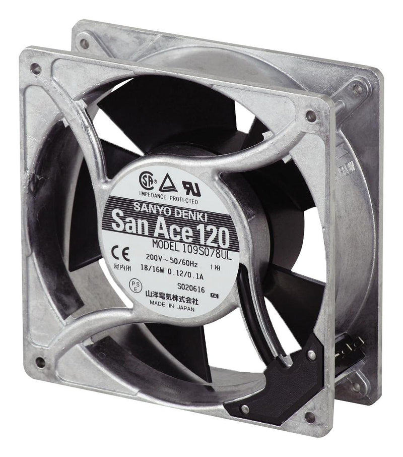 Sanyo Denki 109S078UL 109S078UL DC Axial Fan Square 120 mm 38 Ball Bearing 102.5 CFM