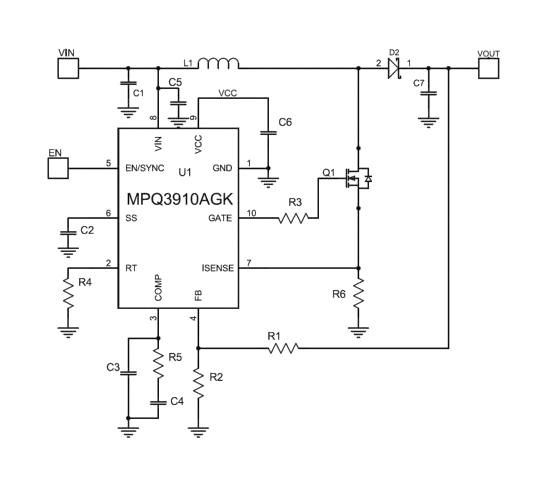 Monolithic Power Systems (MPS) MPQ3910AGK-AEC1-P PWM Controller &nbsp;7 V to 35 Supply 12V out 400 kHz 1 A MSOP-10