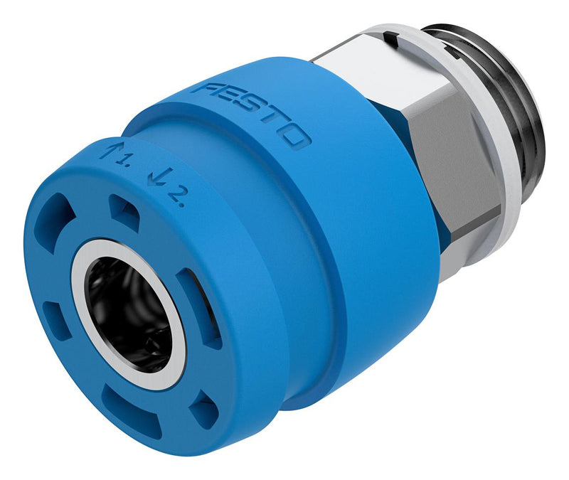 Festo NPHS-D6-P-G12 Pneumatic Fitting Quick Coupling Socket G1/2 10 bar Brass Nphs