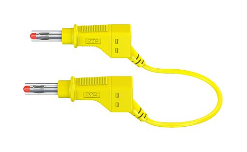 Staubli 66.9408-100-24 Banana Test Lead 4mm Stackable Plug 3.3 ft 1 m Yellow 32 A