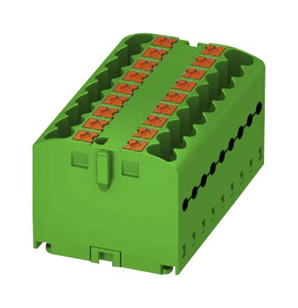 Phoenix Contact PTFIX 12X25 GN Panel Mount Barrier Terminal Block 24 A 500 V 12 Pole 6 Push In AWG