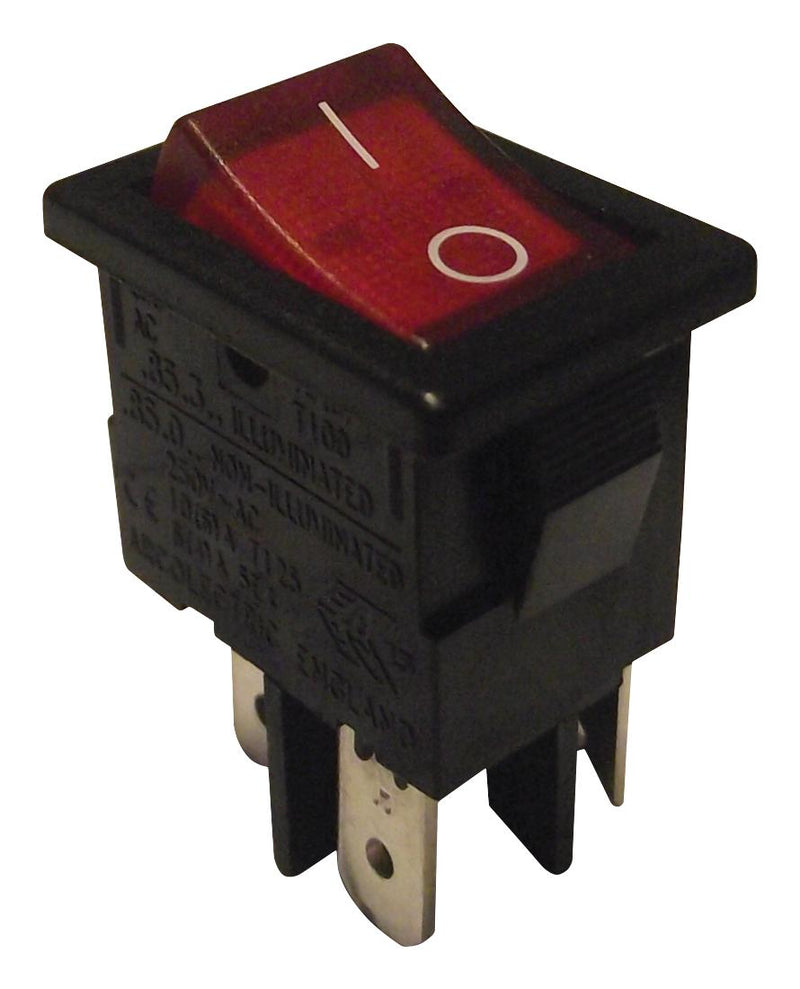 Bulgin Limited H8553VBNAM Rocker Switch ON-OFF Dpst RED Illum