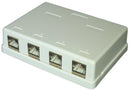TUK SGKH4 Modular Connector Keystone Connection Box - RJ45 1 x 4 Ganged 8P8C Cat6a