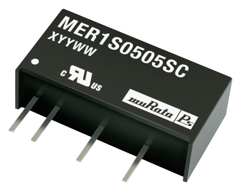 MURATA POWER SOLUTIONS MER1S2405SC Isolated Board Mount DC/DC Converter, 1 Output, 1 W, 5 V, 200 mA