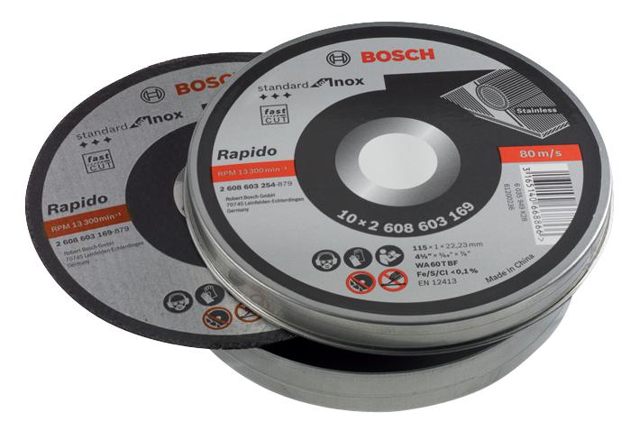 Bosch 2608603254 4 1/2" (115mm x 1mm 22.23mm) Angle Grinder Metal Cutting Discs 10 Pack