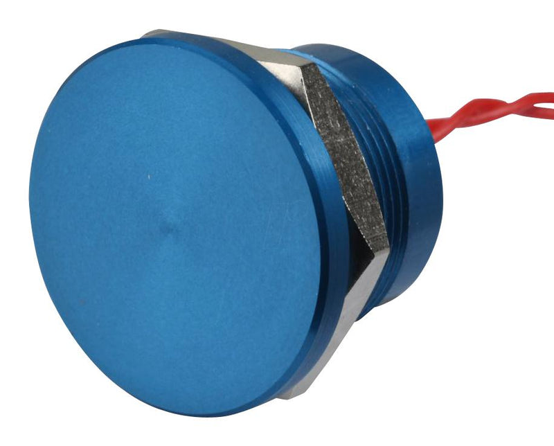 Apem PBAR2AF1000 Vandal Resistant Switch 22 mm PBA Series SPST-NO Blue Wire Leaded 200 mA 24 V
