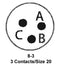ITT Cannon KPT06P8-3SW KPT06P8-3SW Circular Connector KPT Straight Plug 3 Contacts Solder Socket Bayonet 8-3