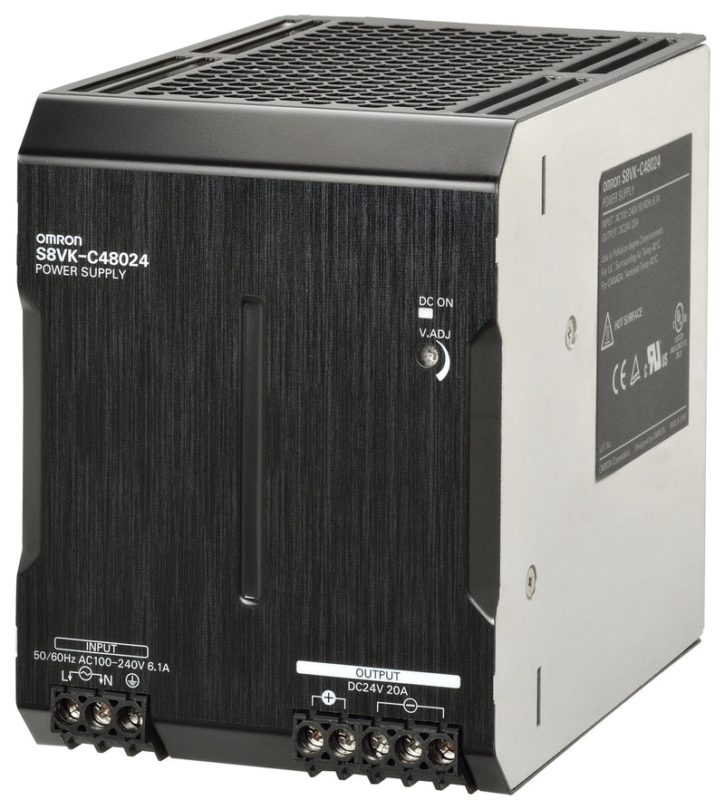 Omron Industrial Automation S8VK-C48024 AC/DC DIN Rail Power Supply (PSU) ITE 1 Output 480 W 24 VDC 20 A