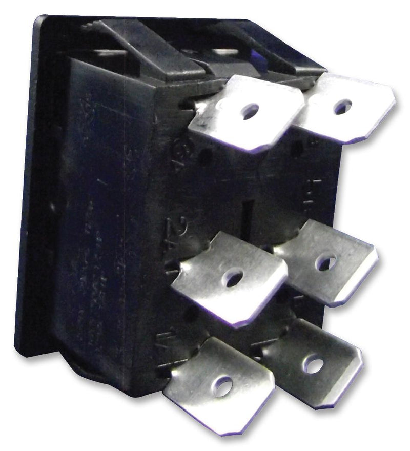 Arcolectric (BULGIN LIMITED) C1570ALAAA Rocker Switch On-Off-On Dpdt Non Illuminated Panel Mount Black 1550