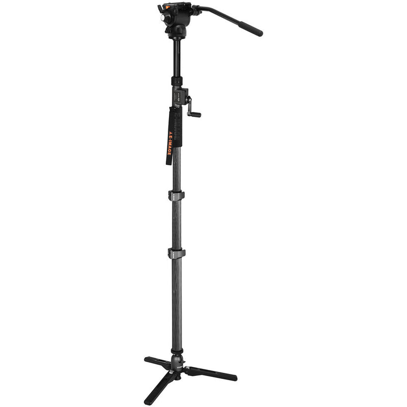 E-Image Carbon Fiber Monopod With Fluid Head And Hand Crank (Max 81.5")