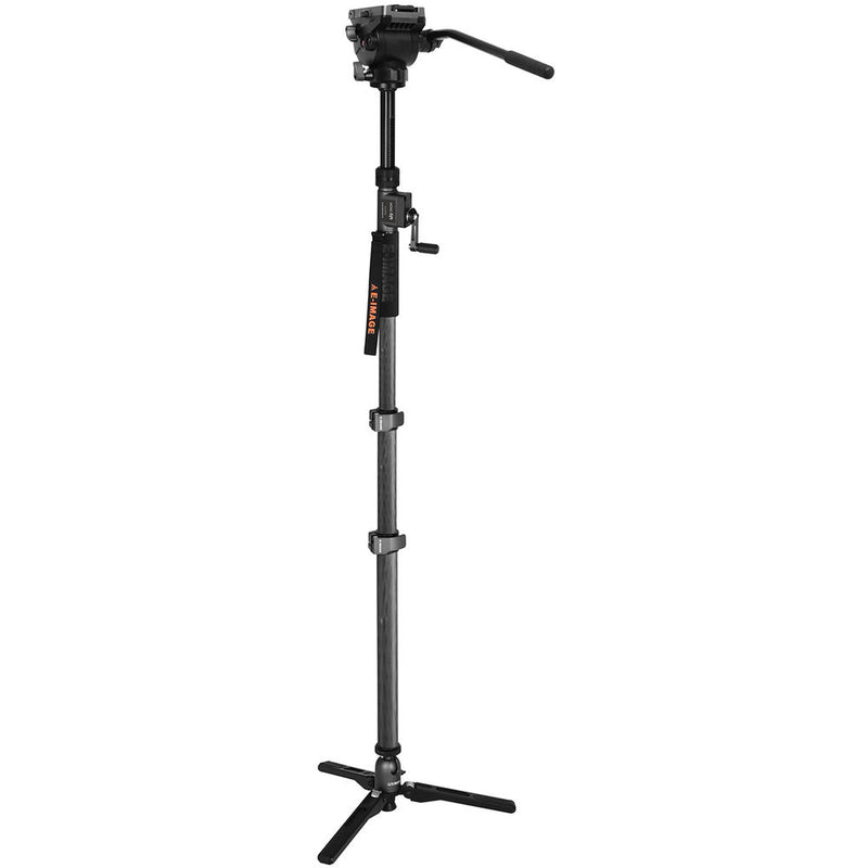 E-Image Carbon Fiber Monopod With Fluid Head And Hand Crank (Max 81.9")