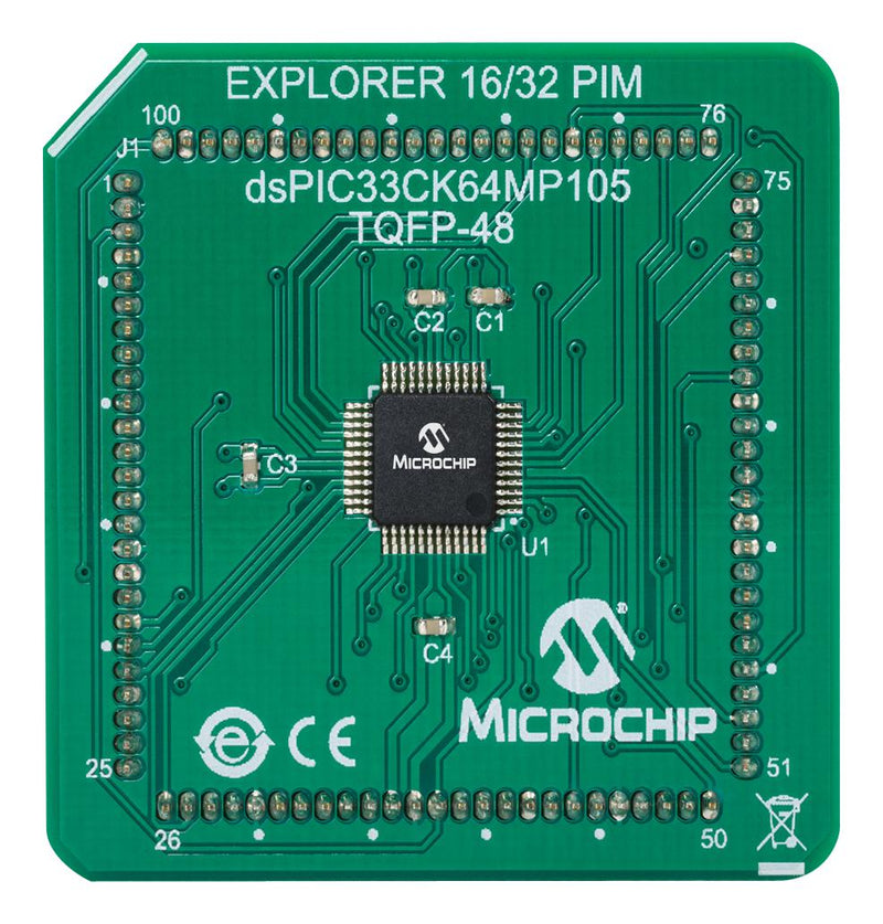 Microchip MA330047 Evaluation Board dsPIC33CK64MP105 MCU Plug-In Module For Explorer 16/32 Development Kits