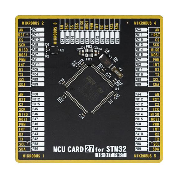 Mikroelektronika MIKROE-3931 Add-On Board Mikroe MCU Sibrain STM32 STM32F071VBT6 2 x 168 Pin Mezzanine Connector New