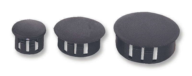 PRO POWER HP-19 Blanking Plug, Push Mount, 19 mm, Black, Nylon (Polyamide), 22.9 mm