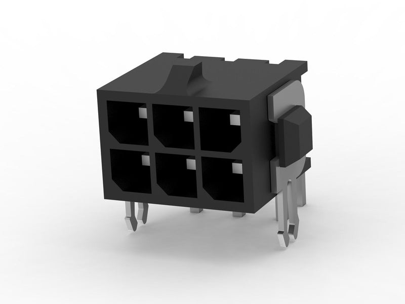 AMP - TE Connectivity 3-794677-6 Pin Header R/A Wire-to-Board 3 mm 2 Rows 6 Contacts Through Hole Right Angle