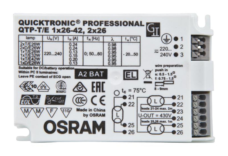 Ledvance 4008321537089 4008321537089 ECG Compact Fluorescent Lamp Quicktronic Professional M Series 103 x 67 31 mm 240VAC