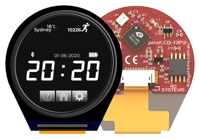 4D Systems PIXXILCD-13P2 HMI Panel LCD TFT Display 300 cd/m2 240 x Pixels 15 Way FPC