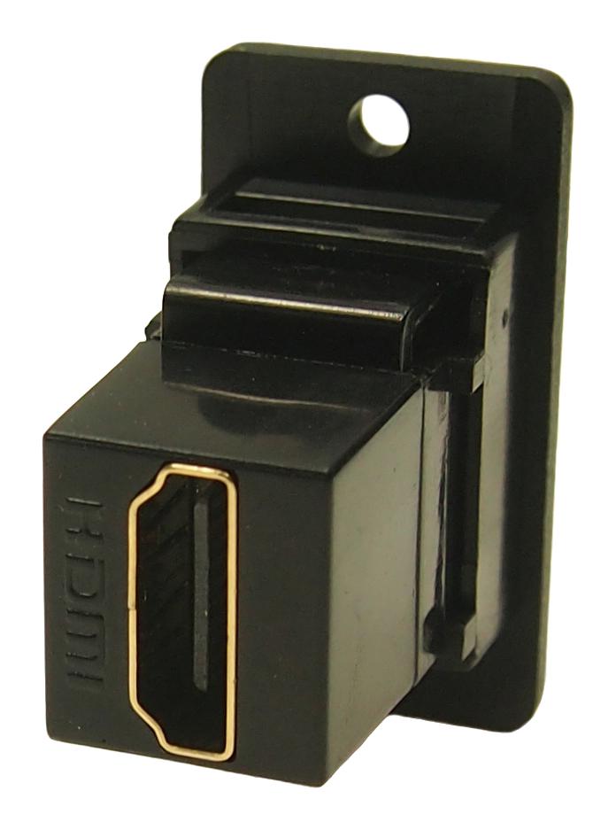 Cliff Electronic Components CP30600GX1 CP30600GX1 Slim Hdmi Socket to Feedthrough Connector Black Plastic 3.2mm Holes