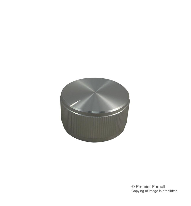 Multicomp 061-6008 061-6008 Knob Round Shaft 6.35 mm Aluminium With Top Indicator Line 31.8