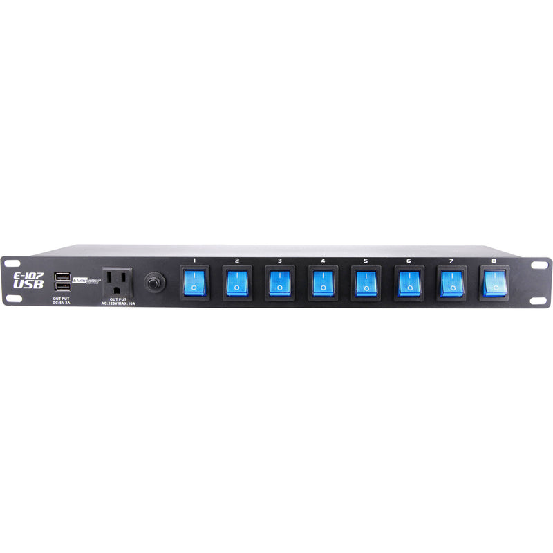 Eliminator Lighting E-107USB Rack Mount Power Center