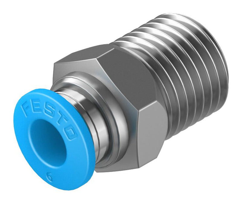 Festo 153003 Pneumatic Fitting Push-In Straight Connector R1/4 14 bar 6 mm Brass QS