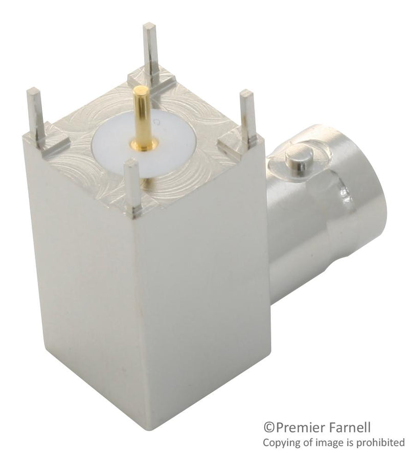 Radiall R141665200 R141665200 RF / Coaxial Connector BNC Right Angle Jack Through Hole 50 ohm Bronze