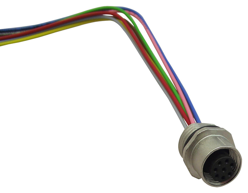 AMP - TE Connectivity 5-2271137-2 Sensor Connector M12 Rcpt 8POS Panel