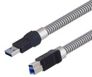 L-COM U3A00002-05M USB Cable 3.0 A-B Plug 0.5M Metallic