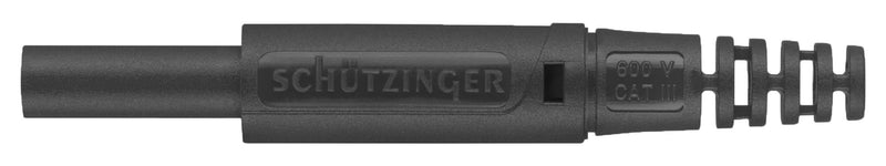Schutzinger SFK 7997 C NI / OK 0.5 SW Banana Test Connector Plug Cable Mount 10 A 600 V Nickel Plated Contacts Black