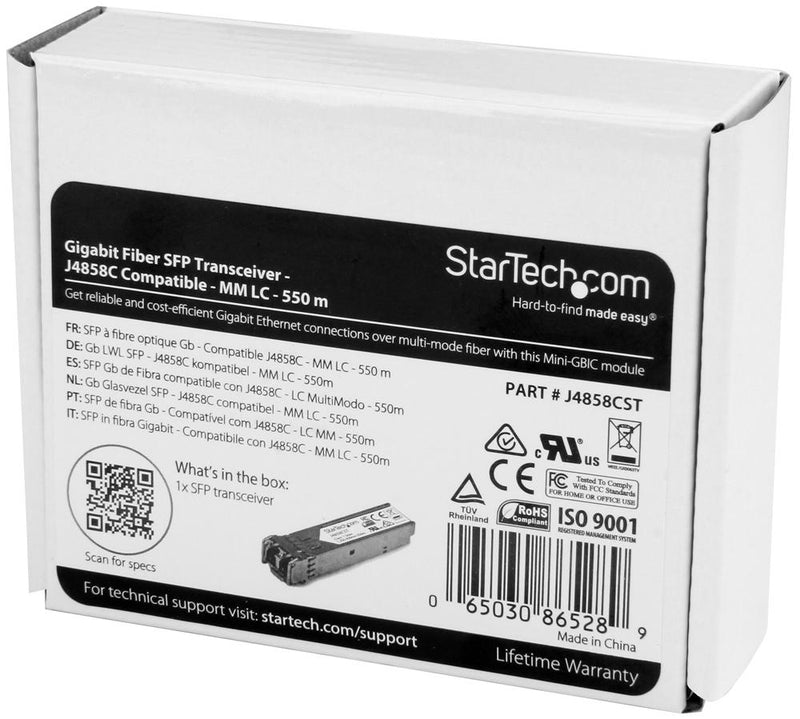 Startech J4858CST Fiber Optic Transceiver 850 nm 1000 Mbps SFP Modules