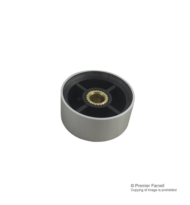 Multicomp 32S-2D 32S-2D Knob Round Shaft 6.35 mm Aluminium With Top Indicator Line 32