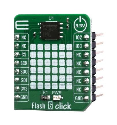 Mikroelektronika MIKROE-4067 MIKROE-4067 Click Board Flash 6 W25Q128JV Qspi SPI Mikrobus 3.3 V 28.6 mm x 25.4