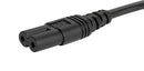 Schurter 6010.5278 Mains Power Cord IEC 60320 C7 Figure 8 Nema 1-15P 4 m 7 A 125 VAC Black