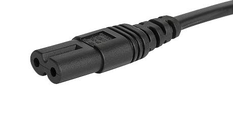 Schurter 6010.5278 Mains Power Cord IEC 60320 C7 Figure 8 Nema 1-15P 4 m 7 A 125 VAC Black