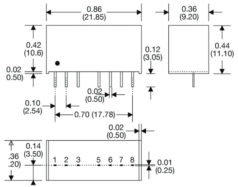 XP Power IW2412SA IW2412SA Isolated Through Hole DC/DC Converter Regulated ITE 2:1 1 W Output 12 V 84 mA