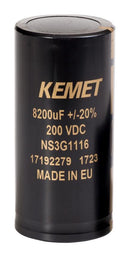 Kemet ALF70C822DC063 Electrolytic Capacitor 8200 &micro;F 63 V ALF70 Series &plusmn; 20% Press Fit 15000 Hours @ 85&deg;C