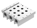Festo VABM-L1-18S-G38-3 Manifold Rail 3 Outlet G3/8 Vabm Series VUVG-S18 Solenoid/G1/4 In-Line Valves