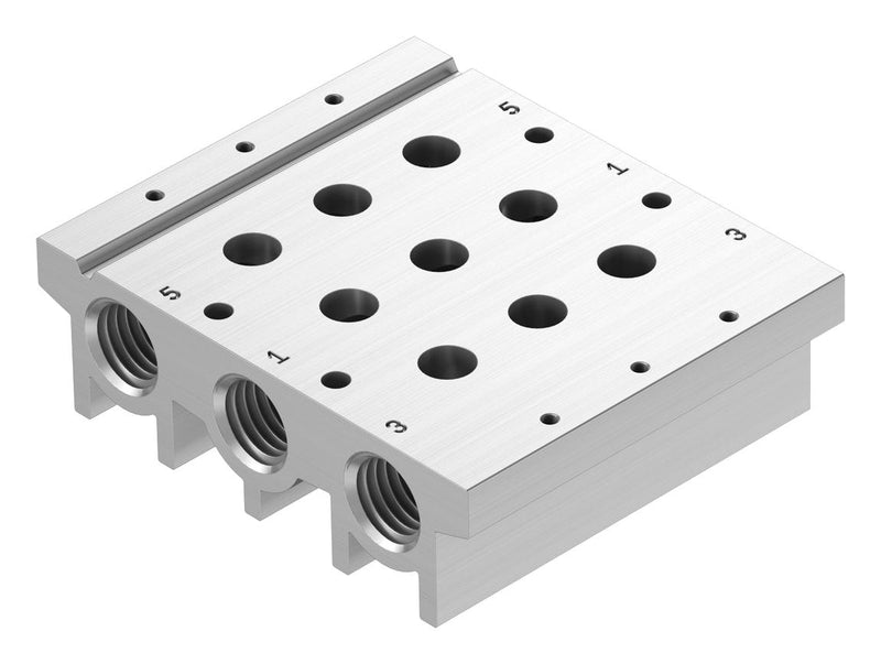 Festo VABM-L1-18S-G38-3 Manifold Rail 3 Outlet G3/8 Vabm Series VUVG-S18 Solenoid/G1/4 In-Line Valves