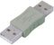 L-COM UAD014MM USB Adaptor, USB Type A Plug, USB Type A Plug, USB 2.0, Brass