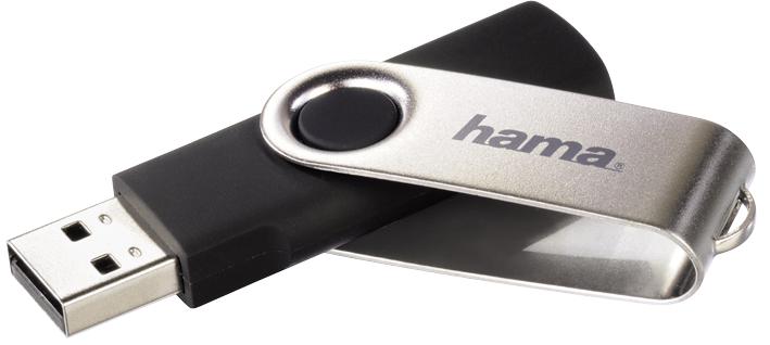 Hama 94175 94175 Rotate USB 2.0 Flash Drive 16GB 10 MB/s Black/Silver