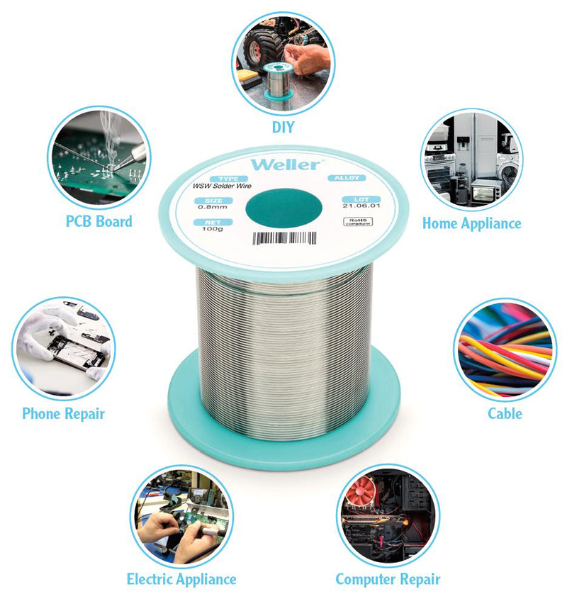Weller T0051386399 T0051386399 Solder Wire 96.5/3/0.5 0.8mm Diameter 221&deg;C 500g