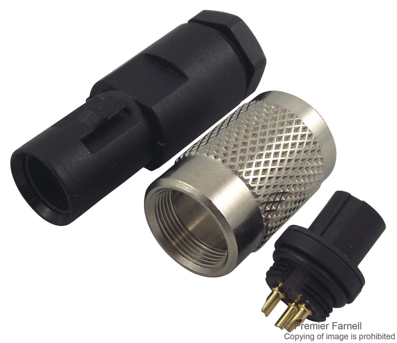 Binder 99 0406 00 03 Circular Connector 712 Series Cable Mount Receptacle 3 Contacts Solder Socket