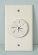 Midlite Products 1GWH-GR1 Single Gang Wireport Cable Pass Through Wall Plate With Grommet - White