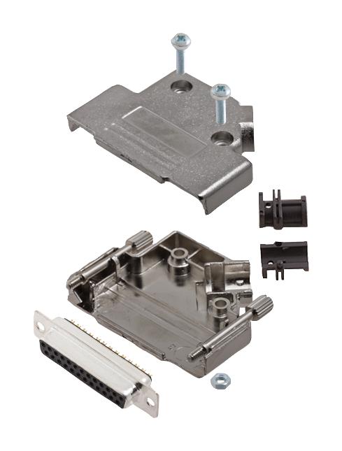 Amphenol ICC (COMMERCIAL PRODUCTS) L17D45PK-M-25+L77SDB25S D Sub Connector With Backshell DB25 25 Contacts Receptacle Solder DB D45PK-M Series