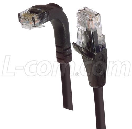 L-COM TRD815RABLK-3 Patch Cord CAT 5E Right Angle 3FT Black