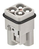 Harting 09120033051 Heavy Duty Connector Han Q Insert 3+PE Contacts 3A Plug Crimp Pin - Not Supplied
