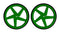 Kitronik 2593-D 2593-D Wheel Green 5 Spoke ABS D Shaft Style Motors New